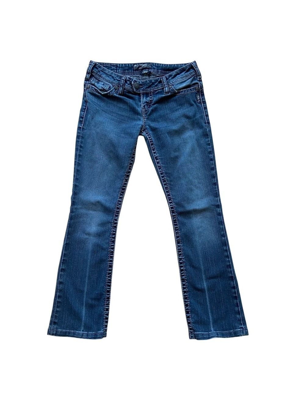 Silver jeans Tuesday 16 1/2 blue jeans western low rise side button 5 pockets 28
